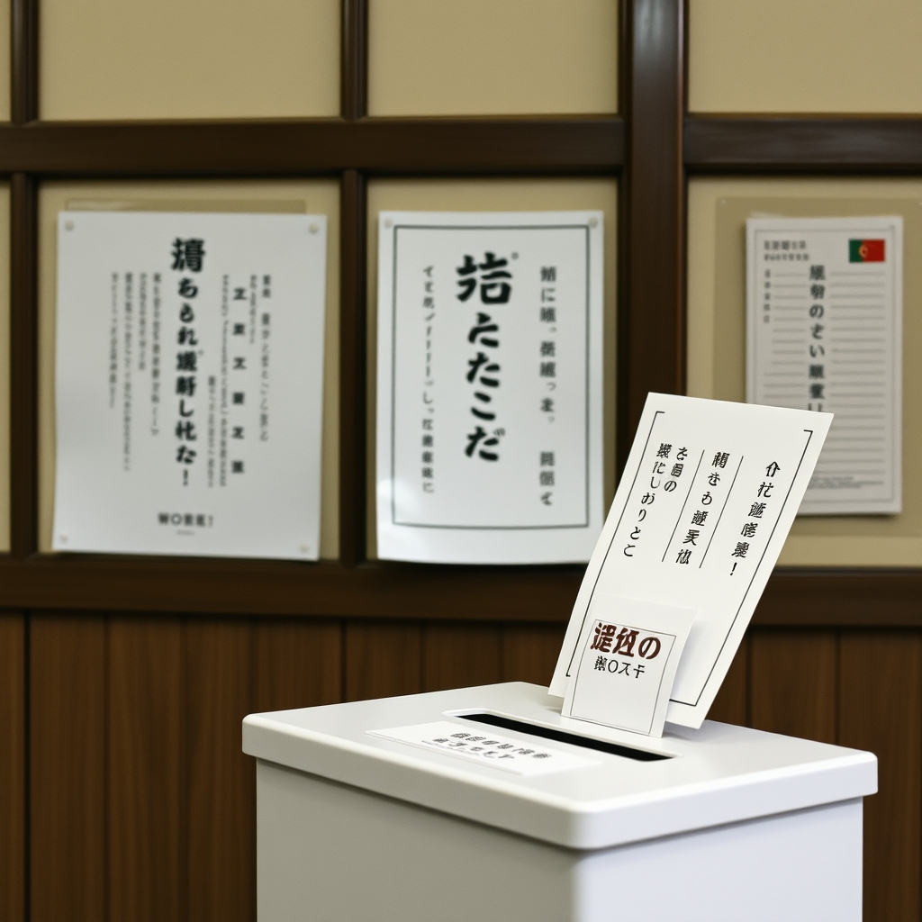 Japanese election ballot box