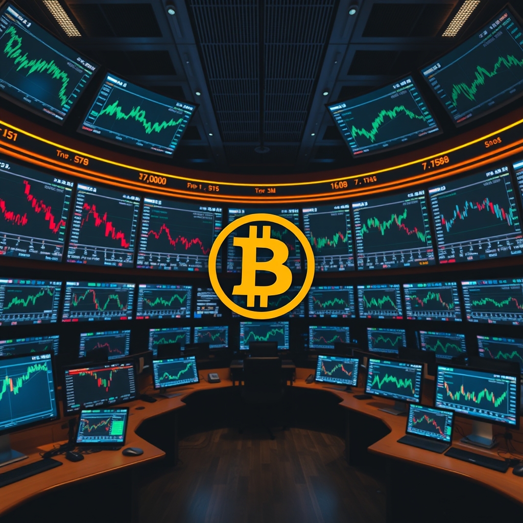 Cryptocurrency market graph with volatile trends