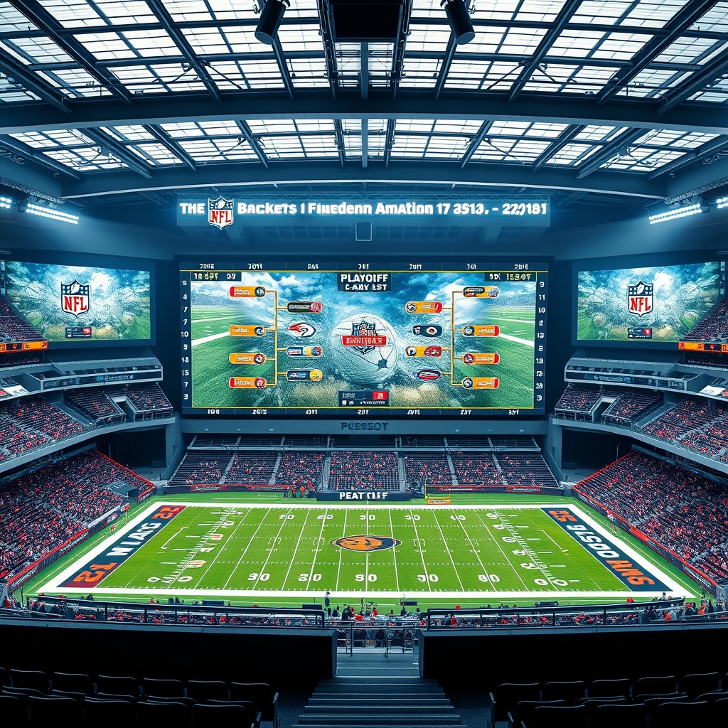 NFL playoff bracket with teams and odds