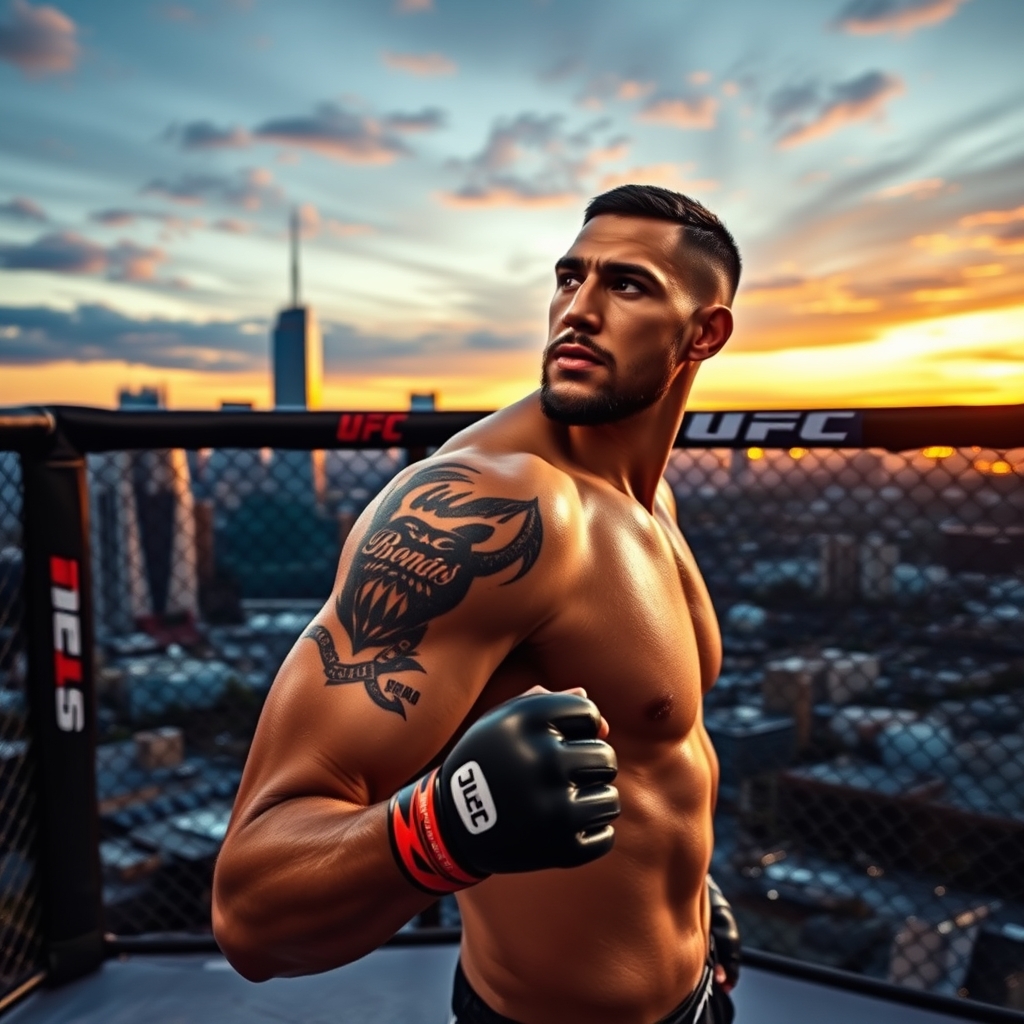 UFC 294 logo and fighters in action